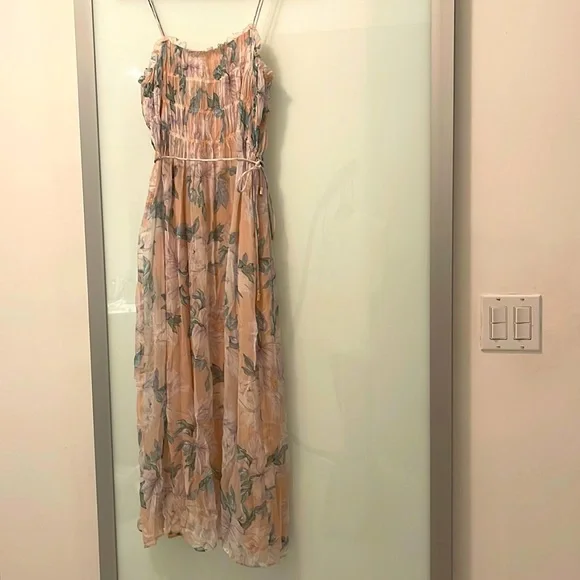 strapless open back dress Silk Midi Wrap Dress